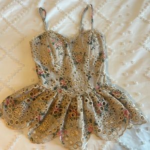 Flowery corset/tank top